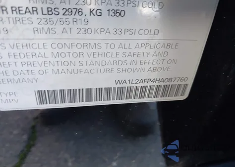 2017 Audi Q5 2.0T Premium z USA, uszkodzony, nr VIN WA1L2AFP4HA087760